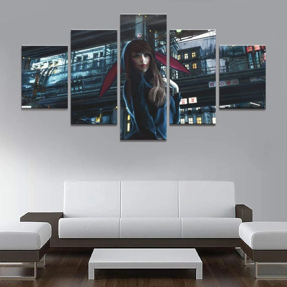 5 шт. Wall Art Печать на холсте аниме манга фотографии фигурка кролик Плакаты