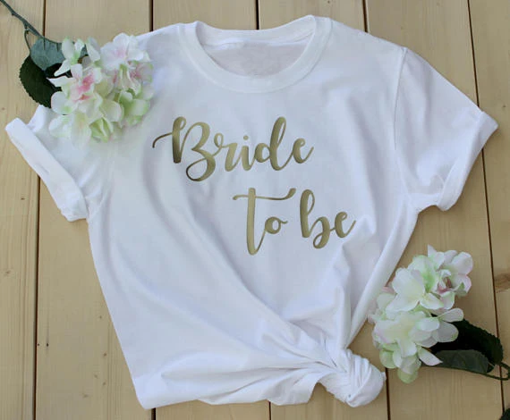 

Cute Women T-shirts Beautiful Tees Bridesmaid Shirts Party Bride To Be Bride Squad T-shirt Romantic Gift for Her Clothes