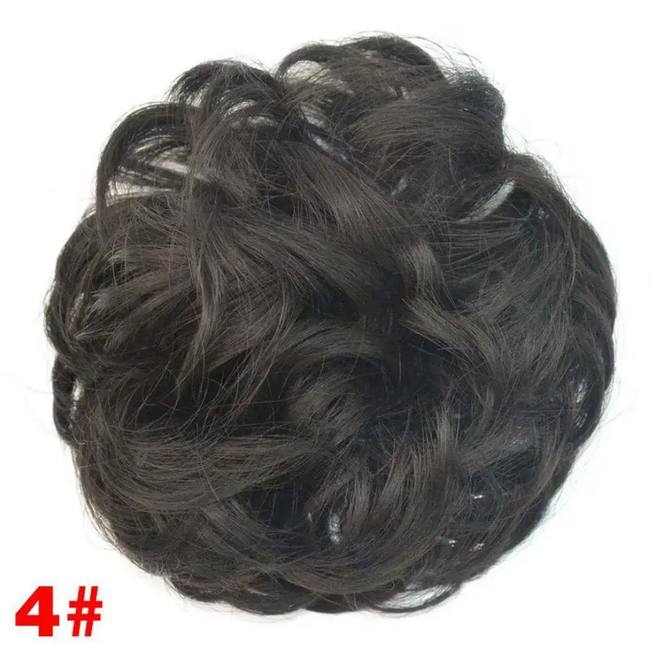 Натуральные кудрявые грязные пучки волос кусок скручивание настоящие человеческие волосы для наращивания Мода леди волокна волос головной убор волос кольцо головная повязка - Цвет: B