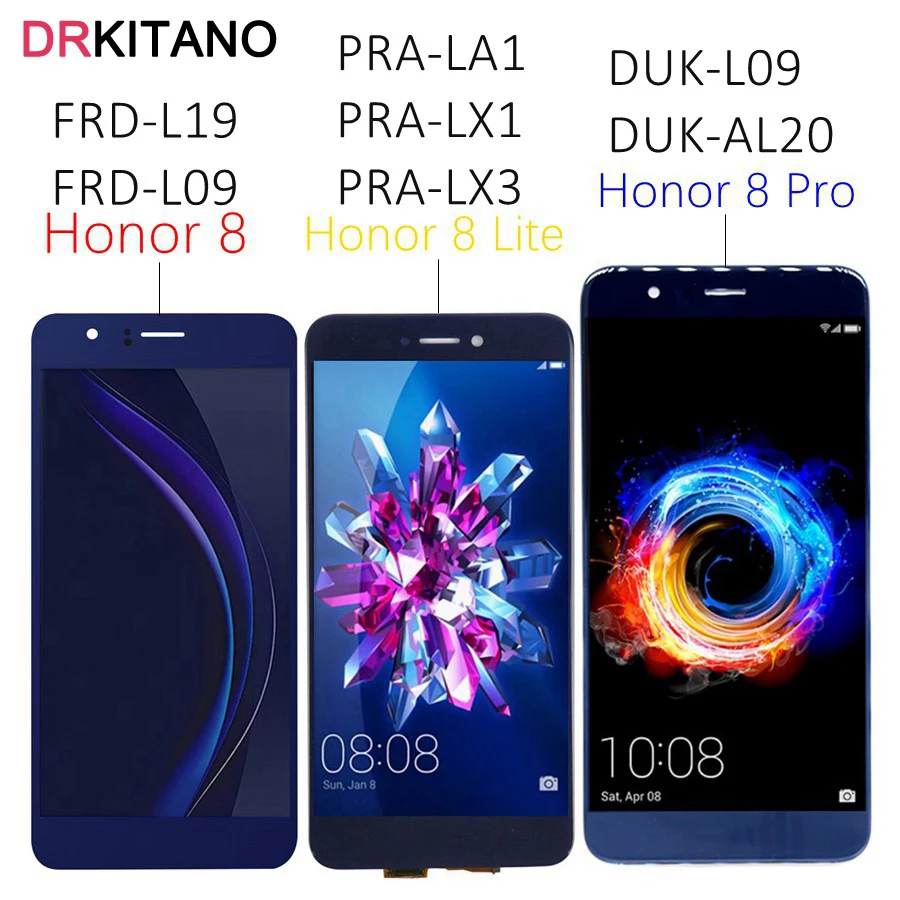 

Huawei Honor 8 Pro LCD Display Touch Screen Digitizer For Huawei Honor 8 Lite LCD 8pro DUK L09 PRA TL10 LA1 LX1 LX3 FRD L09 L19