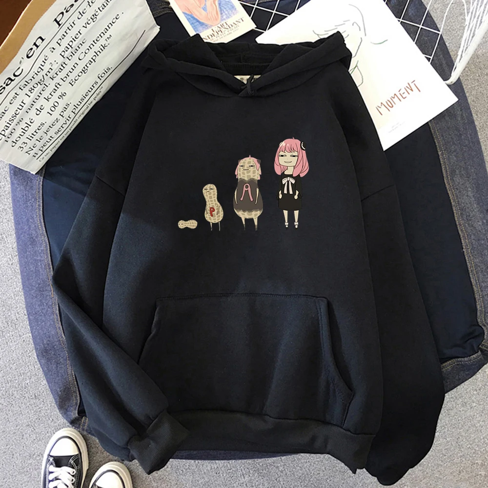 

Korean Fashion Oversized Hoodie Anime Spy x Family Sweatshirts Anya's peanut evolution Women Sudaderas Para Mujer Gothic Clothes