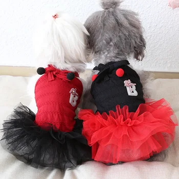 

Cute Bowknot Dog Dress Tutu Skirt Summer Dog Female Girl Puppy Hoodie Shirt Clothes Costume For Yorkie Chihuahua
