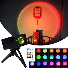 Sunset Projection Lamp Color Changing Romantic USB Night Light Projector Visual Ambient Light for Room Bedroom Photography Decor