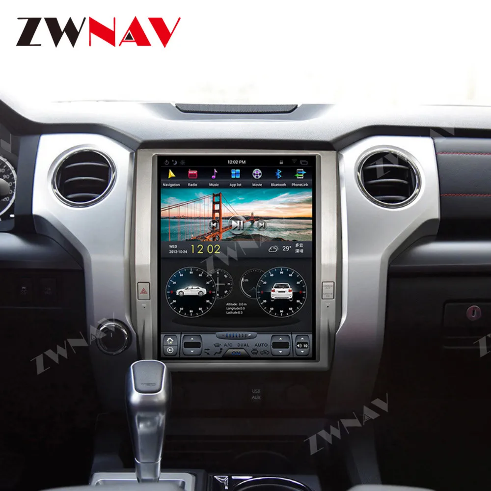 Discount Android 9.0 Vertical sceen Tesla style Car GPS Navigation For Toyota Tundra 2014+ headunit Multimedia player radio tape recorder 1