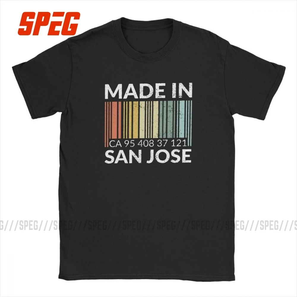 Мужская футболка Born Made in San Jose Винтажная с короткими рукавами хлопковая летняя