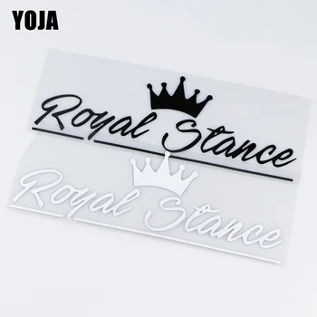 

YOJA 22.6X7.6CM Royal Stance Crown Rear Windshield Decoration Sticker Vinyl Car Decal ZT4-0036