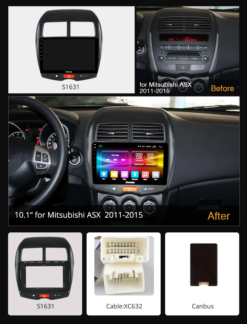 Ownice K3 K5 K6 10 1 &quotВосьмиядерный Android 9 0 автомобильный Радио плеер GPS Navi для Mitsubishi ASX 2011