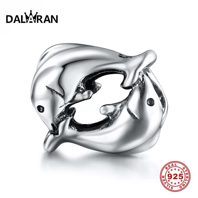 Талисманы DALARAN, серебро 925, оригинальные бусины дельфина для изготовления ювелирных изделий, подходят к оригинальному браслету «сделай сам», подвеска, модный подарок для женщин