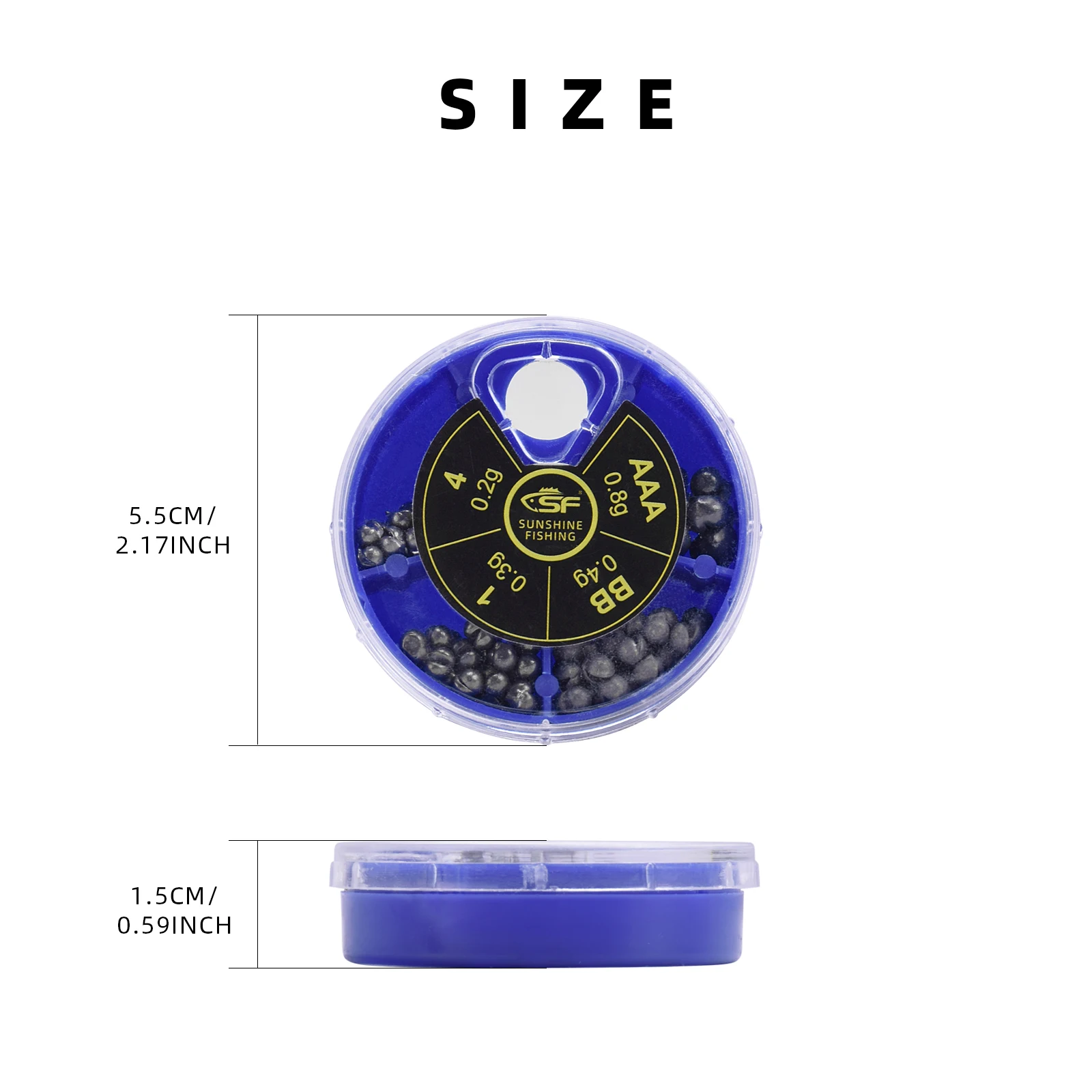 SF Micro Split Shot Lead Combo Removable Fly Fishing Lead Pure Lead Sinkers Weights Fishing Tackle(112Pcs/4 Size/1 Box)
