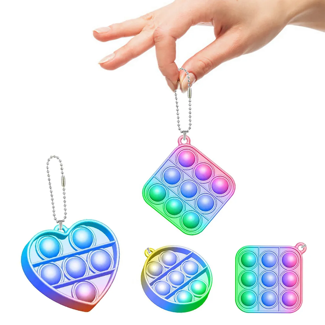 Mini llavero sensorial de juguete para adultos y niños, juguete antiestrés blando para aliviar el estrés y el autismo