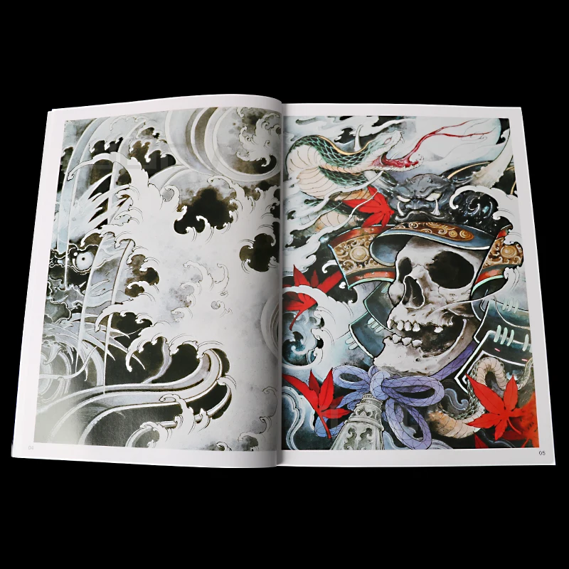 40 Pages New Carved Tattoos Manuscript Book Canglong Lion Kirin Rui Animal Snake Art Tattoo Books Hand Atlas Master