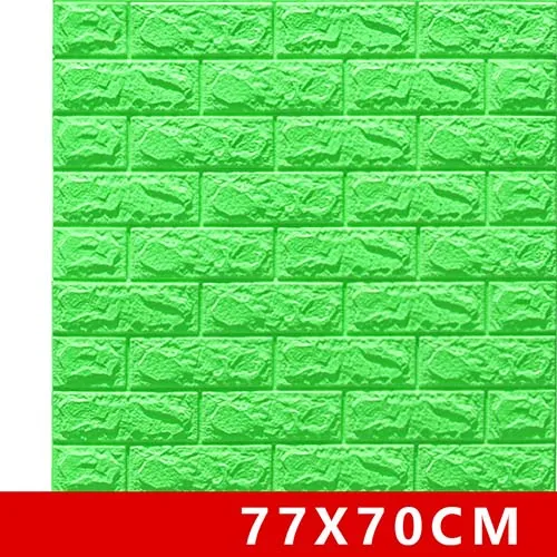 Fruit green 3D наклейки на кирпичную стену, водостойкие наклейки для гостиной, спальни, DIY, самоклеющиеся обои, искусство 70*77*0,5 см, настенные наклейки для дома - Цвет: Fruit green