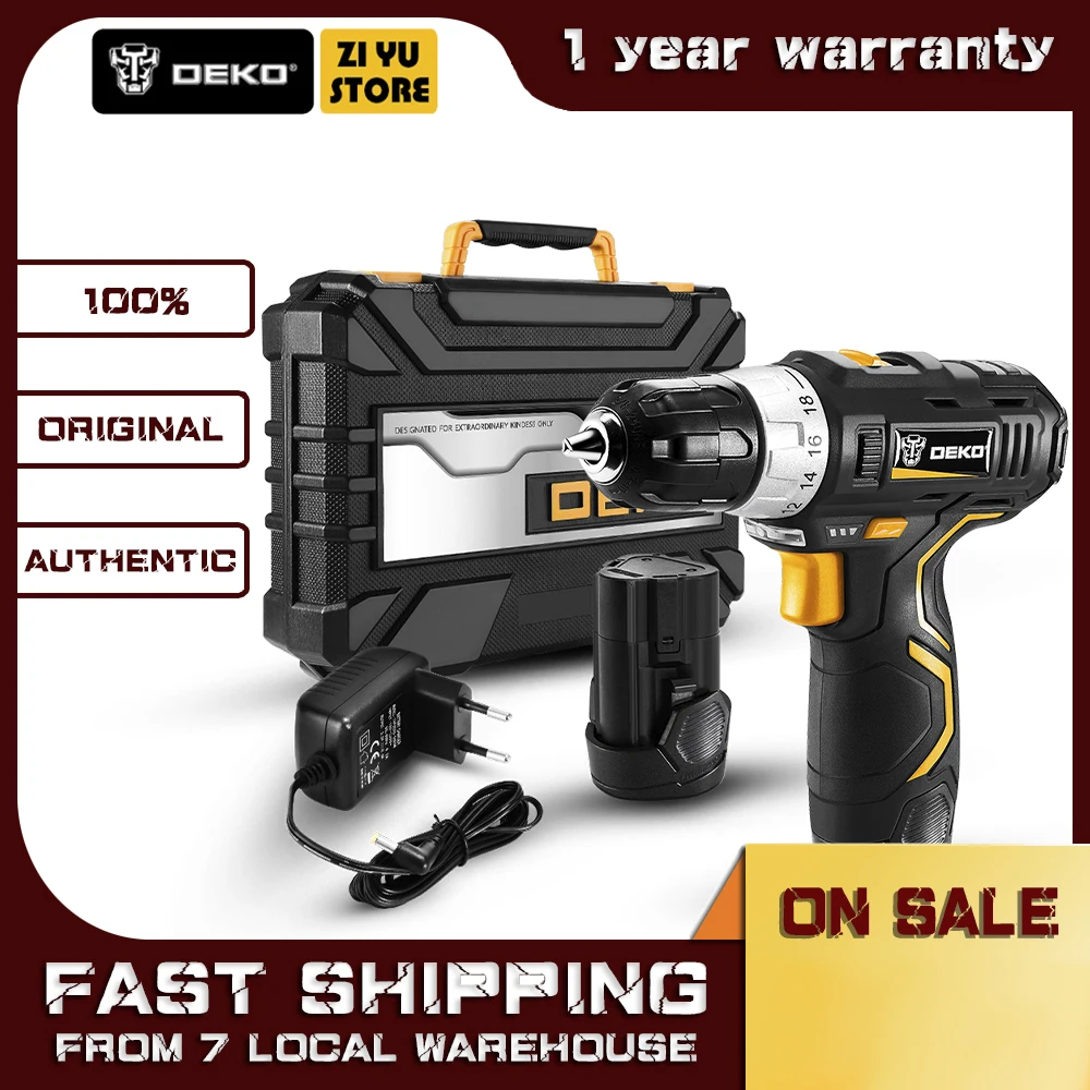 DEKO GCD12DU3 12V Max литий ионный аккумулятор 32N.m Электрическая аккумуляторная дрель с