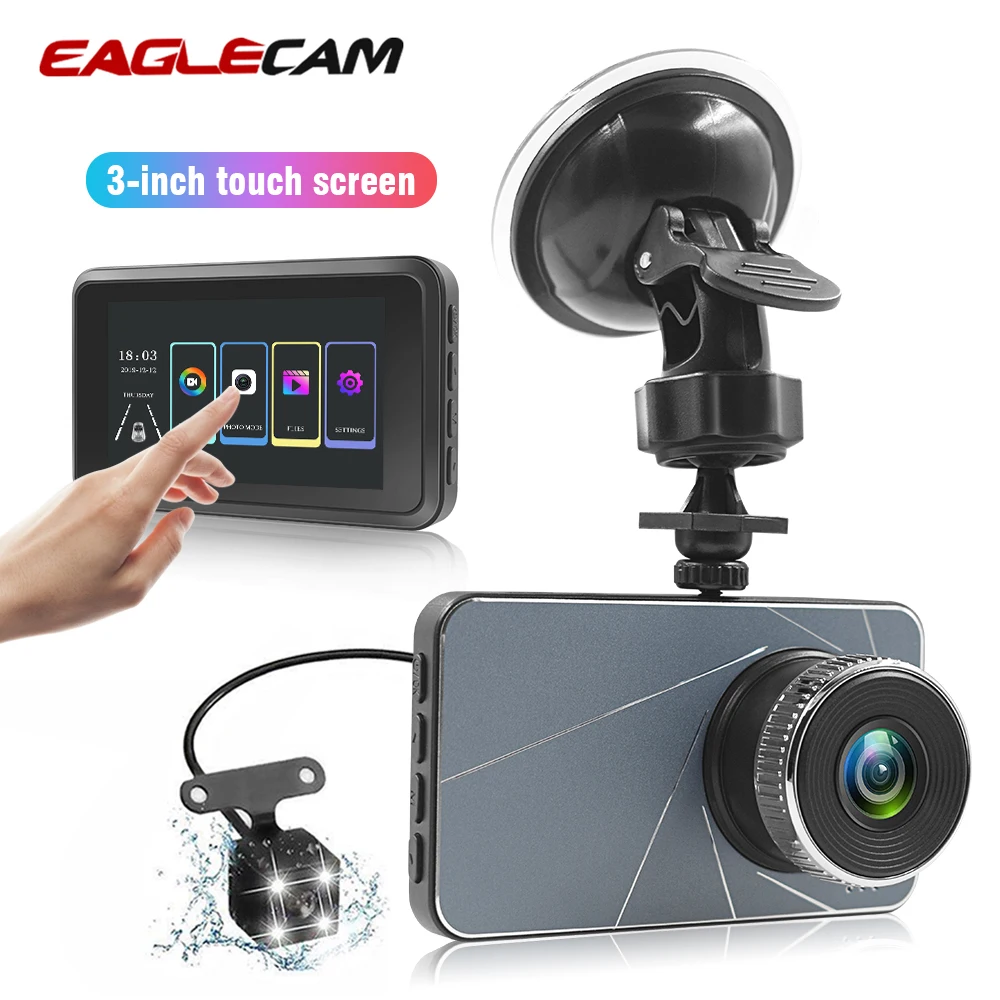 Автомобильный мини-видеорегистратор с сенсорным экраном 3 дюйма FHD 1080P