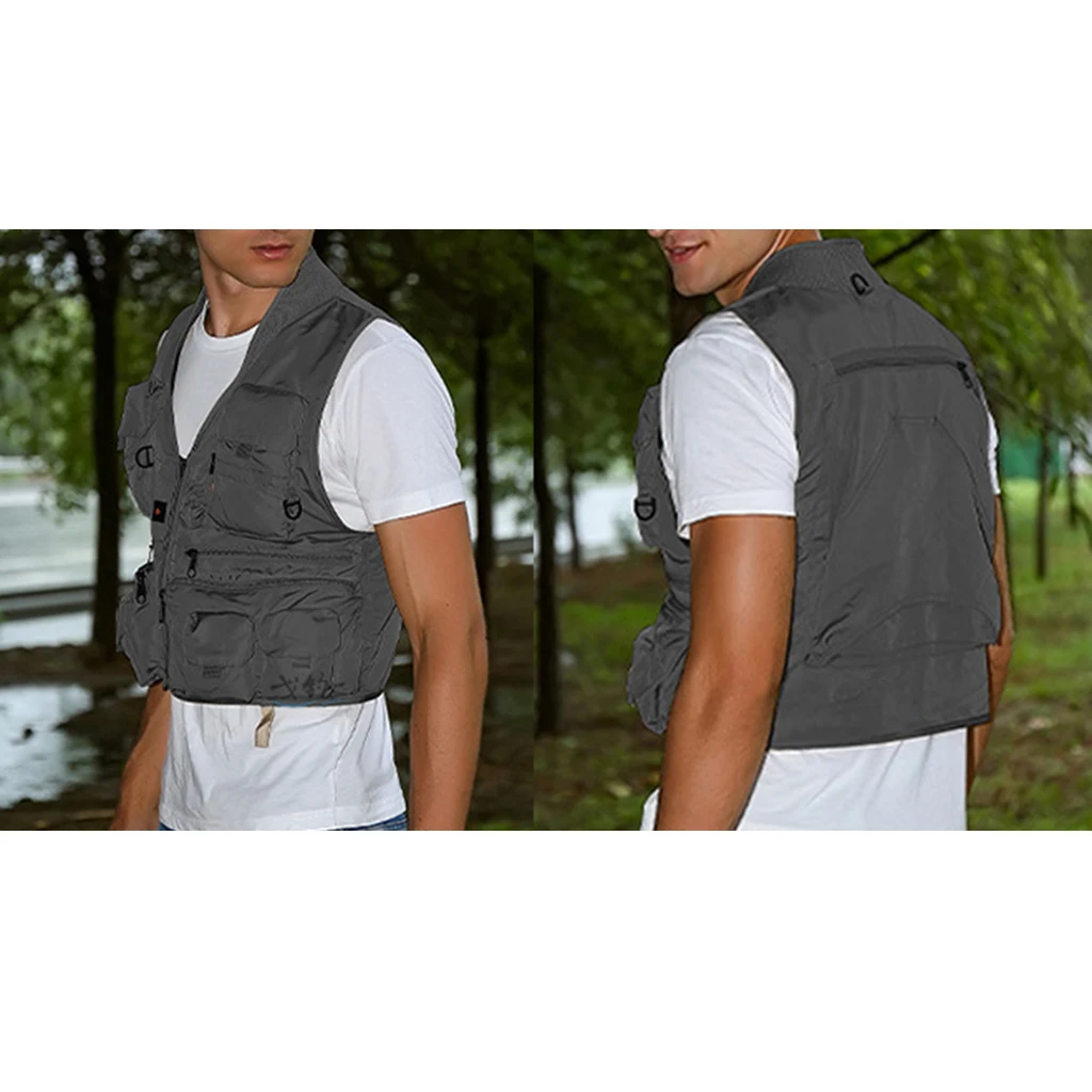 Men's Fishing Vest Photography Work Multi-Pockets Outdoors Journalist's Vest Jacket