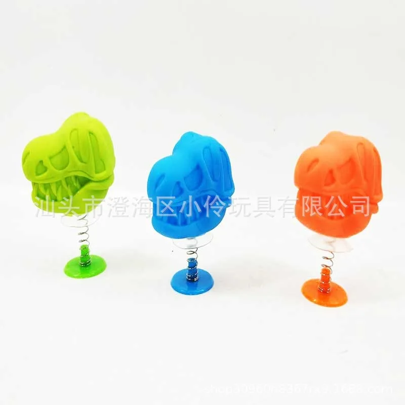 

3 of Dinosaur Head Bouncing Elves Eva Bouncing Elves CHILDREN'S Toy Strange New Creative Gifts Stall Supply of Goods