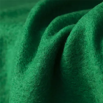 

Knitted stretchy wool blends polyester fabric, bright green color, sewing for coat, jacket, suits, sweater, craft by the yard