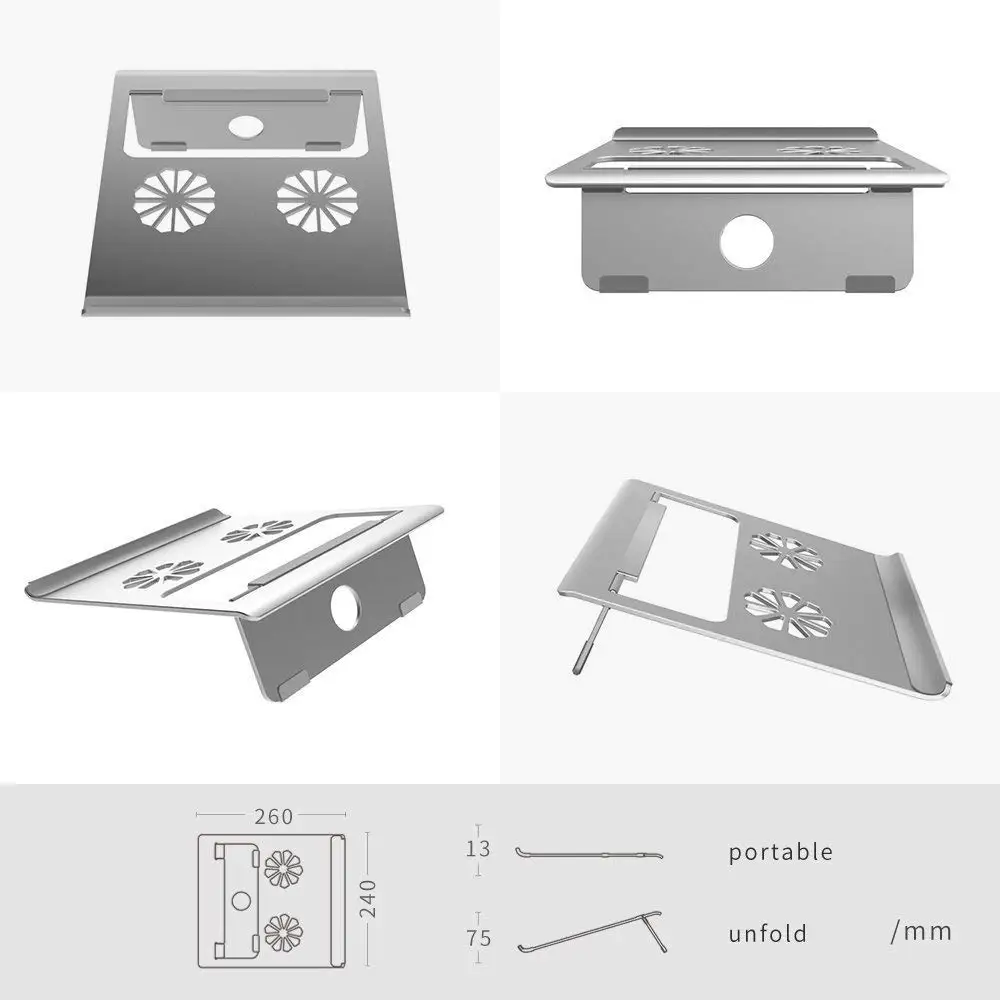 Laptop Notebook Stand,Aluminum Ventilated Support Foldable and Portable Universal Desktop Holder for Apple MacBook, Air