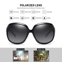 FUQIAN marque Design élégant polarisé surdimensionné rond lunettes de soleil femmes Simple mode grand plastique dames lunettes de soleil UV400 5