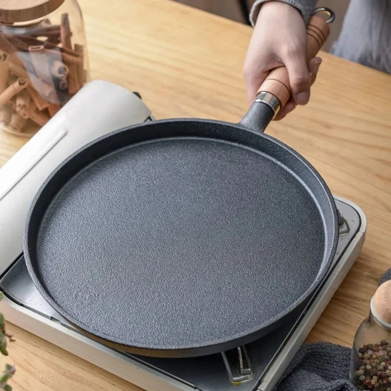 26cm Thickened Cast Iron Non-stick Frying Pan Layer-cake Cake Pancake Crepe  Maker Flat Pan Griddle Breakfast Omelet Baking Pans