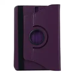 360 Rotating Leather Protective Tablet Case with Folding Stand and Flip Cover (Purple)
