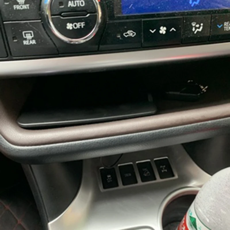 Автомобильное QI Беспроводное зарядное устройство, зарядное устройство для телефона, зарядная панель, держатель для телефона, аксессуары для Toyota Highlander