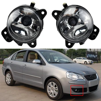 

1pair Front Lower Bumper Fog Lights forPOLO 9N3/MK4F 2005 2006 2007 2008 2009 Halogen 9006 Bulbs and wire Car Styling