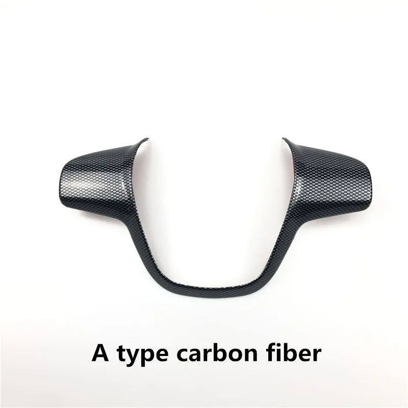 A type Carbon fiber Cotochsun автомобильный Стайлинг руля декоративная крышка наклейка для Ford Focus 3 mk3 2012- Kuga 2013- авто аксессуары - Название цвета: A type Carbon fiber