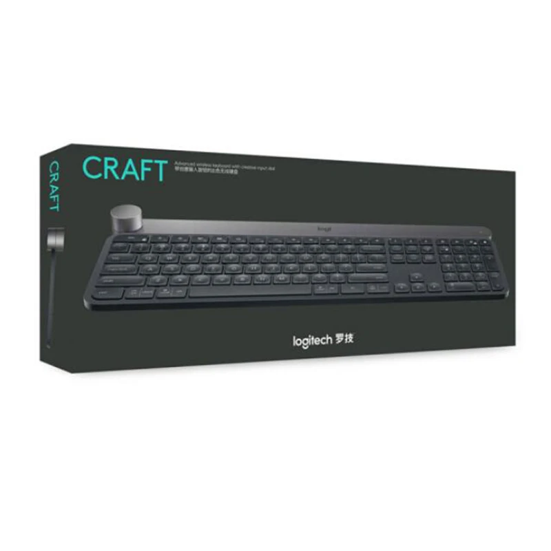 Беспроводная клавиатура logitech Craft, умная ручка управления, bluetooth-соединение, переключатель подключения нескольких устройств, темно-серый