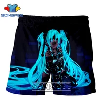 Модные панк повседневные аниме для мужчин, женщин, детей, гитара, Вокалоид, сексуальная Хацунэ Мику, хип-хоп рубашка, спортивные Harajuku пляжные тренировочные брюки, шорты