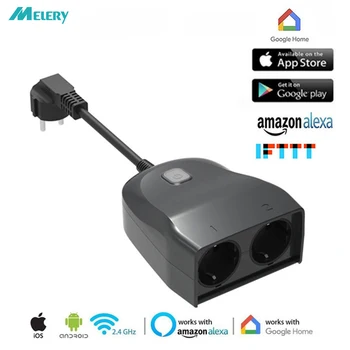

Wifi Smart Power Strip Outdoor EU Plug Adapter Electrical Sockets Weatherproof Wireless Remote Control work by Alexa Google Home