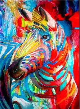 

5D Diamond Painting Full Square Drill Colorful Zebra Home Decor DIY Diamond Embroidery Rhinestone Mosaic Picture Wall Art Gift