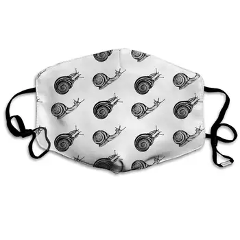 

Unisex Print Mouth Mask - Snail Seamless Print Art Polyester Anti-dust Mouth-Muffle - Fashion Washed Reusable Face Masks For