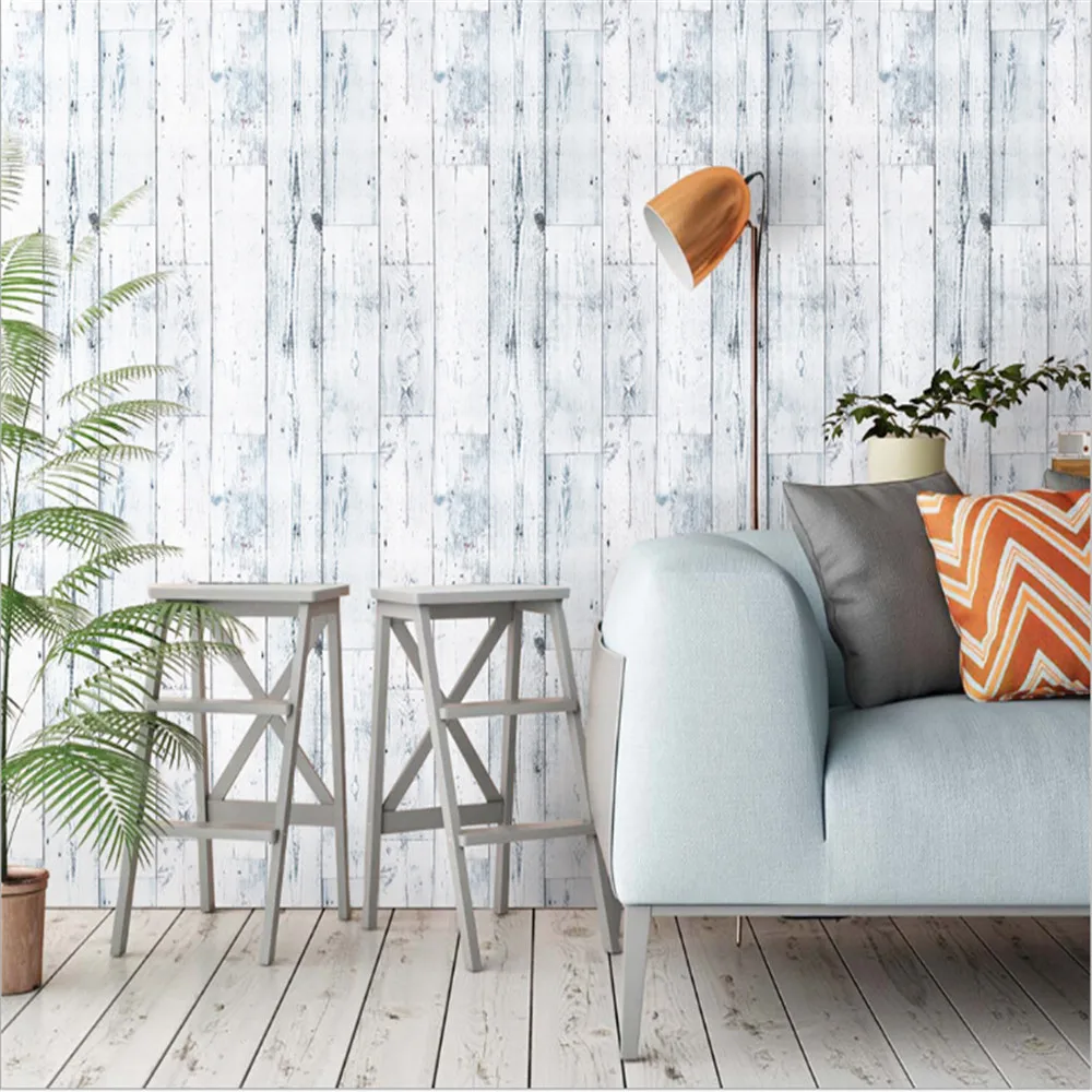 Luckyyj Mr47 Peel And Stick Wood Wallpaper Shiplap Light Grey White Distressed Wood Plank Removable Self Adhesive Wallpaper Wallpapers Aliexpress