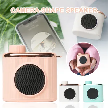 

Retro Camera Mini Bluetooth Speaker Cute Nostalgic 3D Stereo Surround HiFi Sound Portable Speakers with Microphone