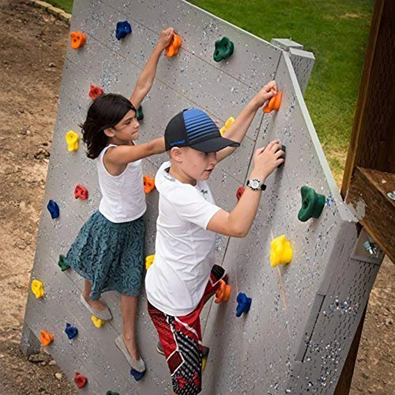 6PC Climbing Frame Kids Rock Climbing Wall Stones Hand Feet Holds Grip Hardware Kits Chidren Outdoor Climbing Accessories Sports