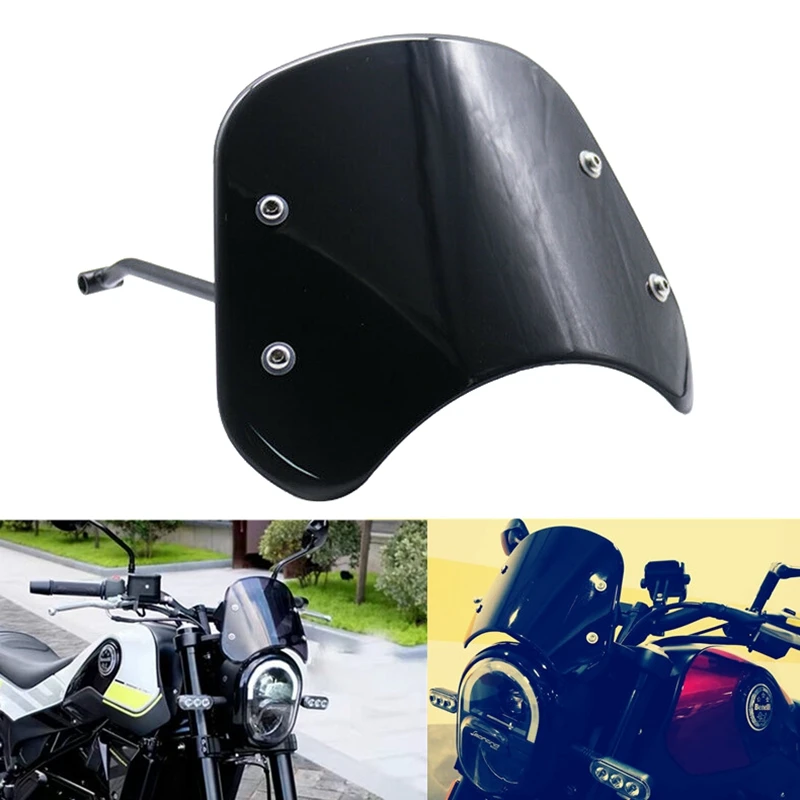 Лобовое стекло мотоцикла Sn обтекатель фары для Benelli Leoncino 500 (черный)| |