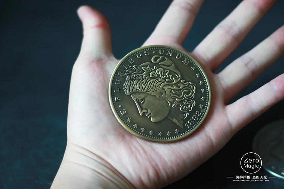 Jumbo Morgan Dollar(7 см) магические трюки волшебник крупным планом уличной иллюзии аксессуары Исчезающие монеты магические капли