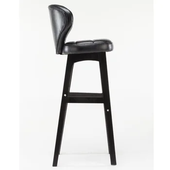 

Home European solid wood bar stool modern minimalist back bar bar stools American bar chair front high stool