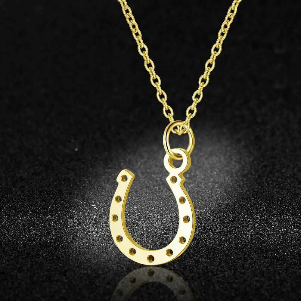 AAAAA качество из нержавеющей стали счастливый амулет-Подкова ожерелье для женщин Супер Мода Шарм ювелирные изделия специальный подарок