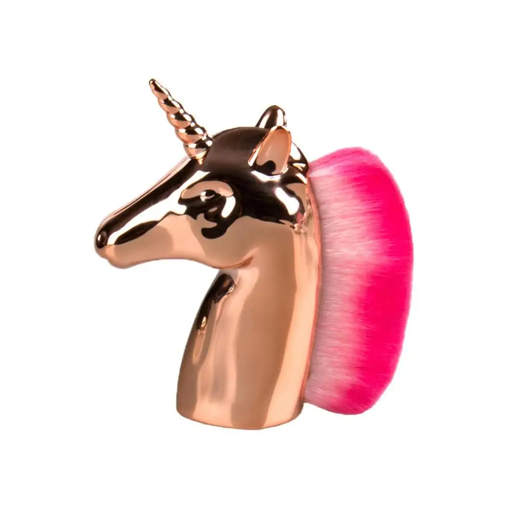 rose gold 5 цветов горячие единороги кисти для макияжа цветов радуги синтетические волосы Румяна Кисть косметическая кисть для пудры лицо красота инструменты - Handle Color: rose gold