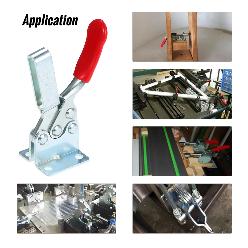 1pc 90kg Anti-Slip U Shape Toggle Clamp Holding Capacity Push Pull Toggle Clamp Vertical/Horizontal Type for Hand Tool