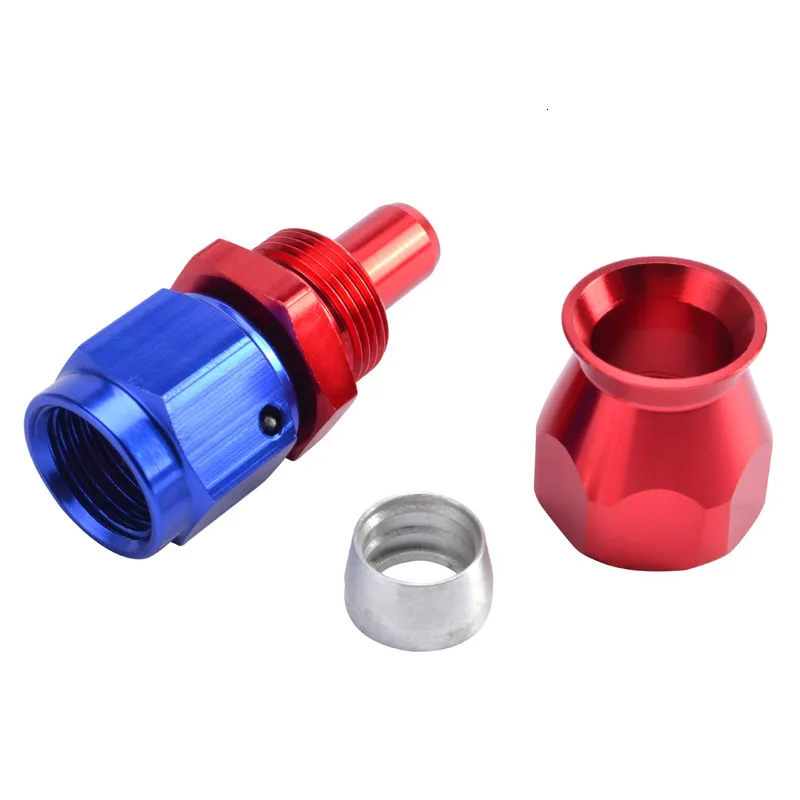 SPEEDWOW AN8 Универсальный PTFE шланг Конец 8 AN 0/45/90/180 градусов адаптер алюминиевый фитинг для PTFE масло топливная линия красный+ синий