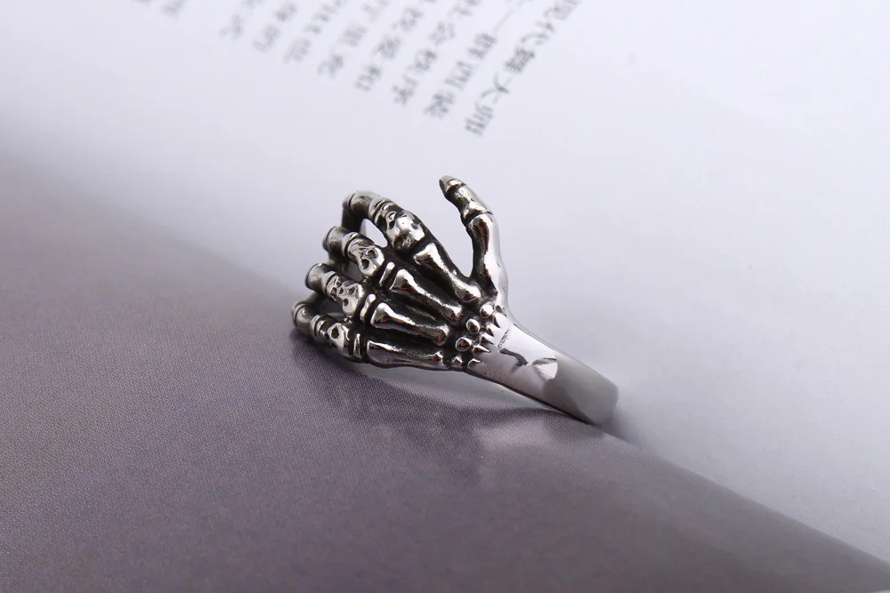Панк кольцо для женщин Ретро мужское кольцо из нержавеющей стали череп кольцо для рук изысканное ювелирное изделие подарок на день рождения