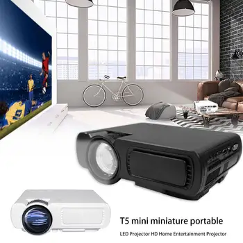 

New T5 1080P Mini Projecotr Portable LED Projector HD Home Theatre Cinema Beamer Entertainment Media Player Projector