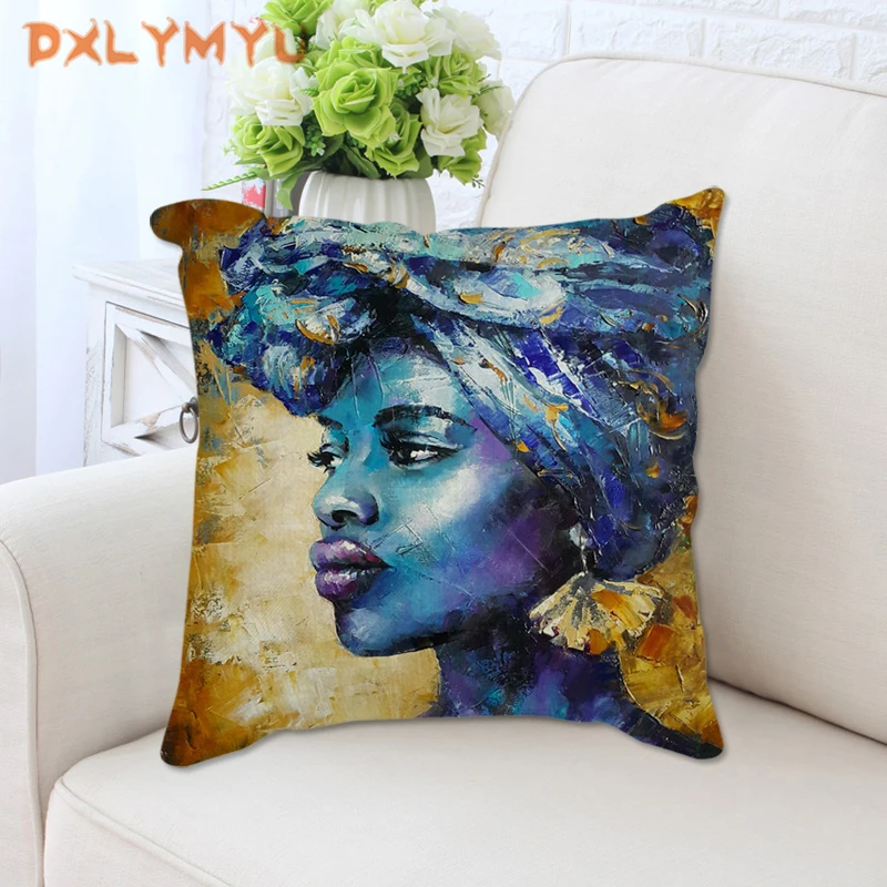 

African Series Decorative Pillow Cushion Covers Pillowcase Cushions for Sofa Polyester Pillowcover cuscini