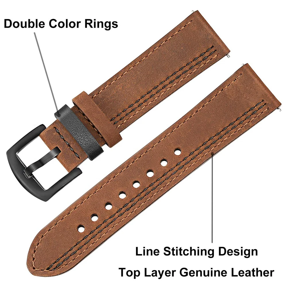 Ремешок для часов galaxy watch 46 мм полосы 20 мм 22 мм ремешок из натуральной кожи браслет для samsung gear s3/active 2 40 мм 44 мм