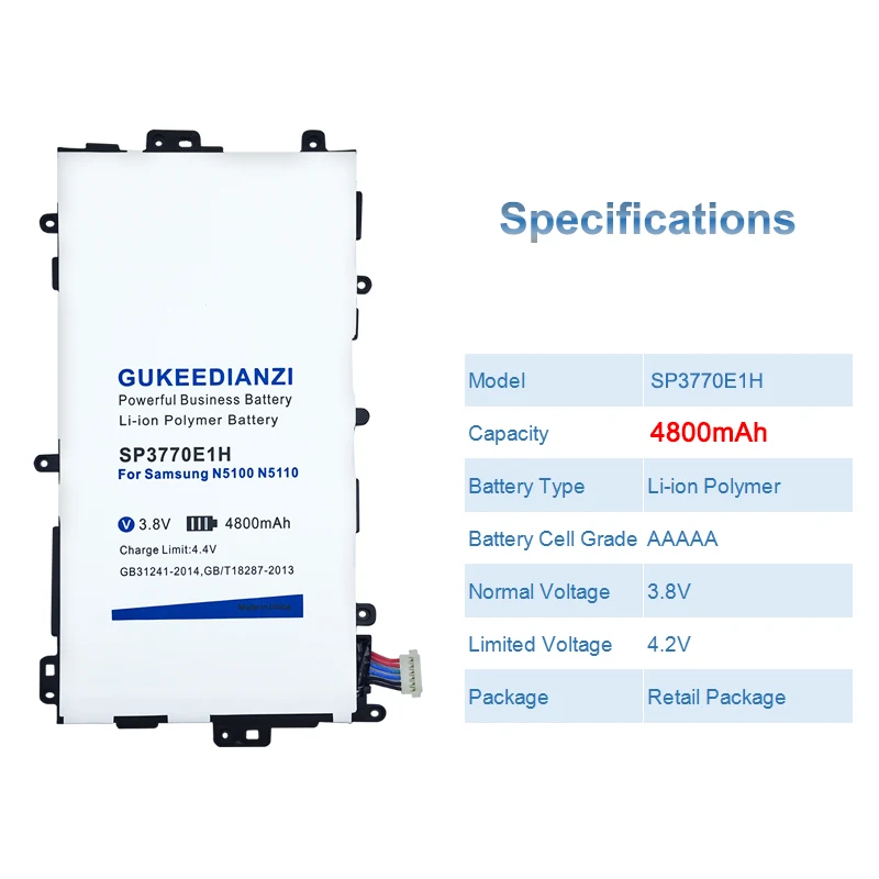 GUKEEDIANZI SP3770E1H 4800 мАч планшеты ПК батарея для samsung Galaxy Note 8,0 GT N5100 N5110 N5120 аккумуляторная Замена батареи