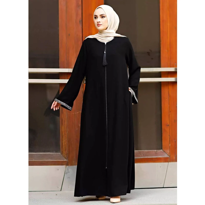 Abayas 여성용 긴 로브 기모노 팜므 무술마네 오픈 아바야 두바이 카프탄 터키 이슬람 드레스, 젤라바 카프탄 MarocaS590
