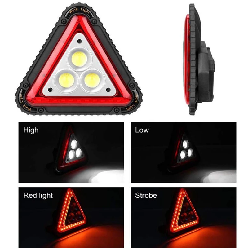 Портативная треугольная функция 3 Cob Светодиодная рабочая лампа Usb зарядка дорожный Предупреждение ющий светильник для наружного кемпинга прожектор поисковый светильник